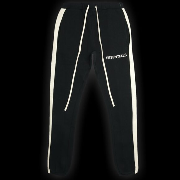 Essentials Fear of God Side Stripe Sweatpants Joggers Small Black - Picture 2 of 8